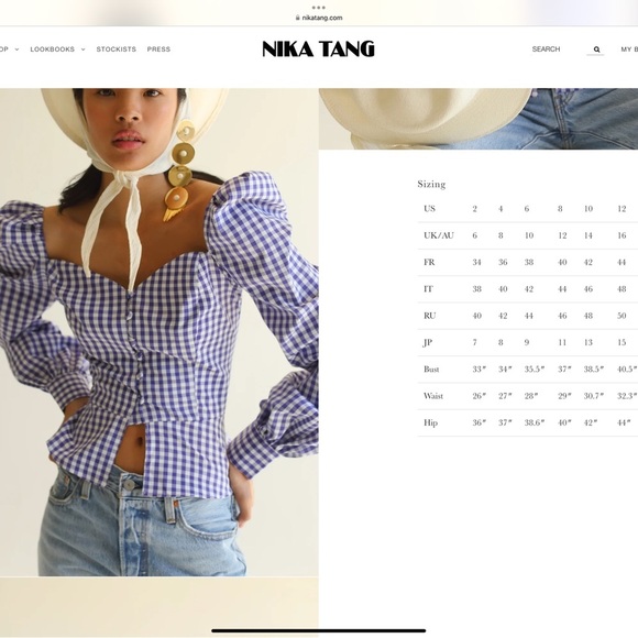 Nika Tang Raina top in purple and white gingham peplum top - Picture 5 of 13